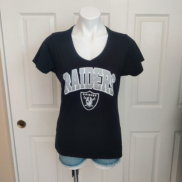 NFL Las Vegas Raiders V-neck tee and clear drawstring bag bundle - Picture 3 of 11